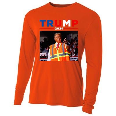 President Trump Garbage Truck Worker Vest Maga 2025 Cooling Performance Long Sleeve Crew