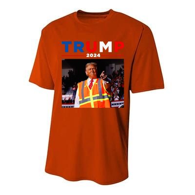 President Trump Garbage Truck Worker Vest Maga 2025 Performance Sprint T-Shirt