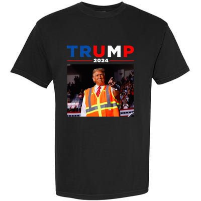 President Trump Garbage Truck Worker Vest Maga 2025 Garment-Dyed Heavyweight T-Shirt