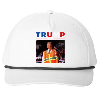 President Trump Garbage Truck Worker Vest Maga 2025 Snapback Five-Panel Rope Hat