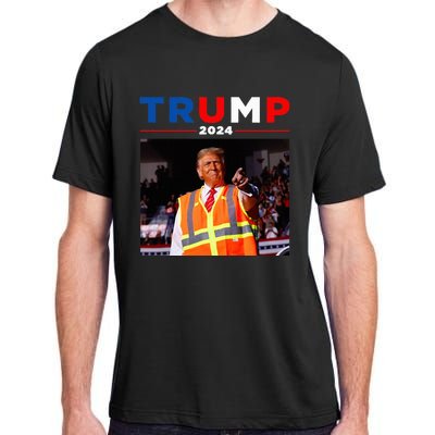 President Trump Garbage Truck Worker Vest Maga 2025 Adult ChromaSoft Performance T-Shirt