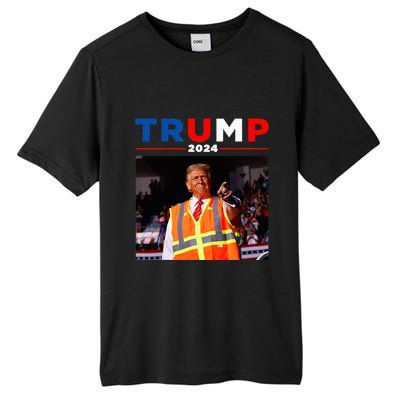 President Trump Garbage Truck Worker Vest Maga 2025 Tall Fusion ChromaSoft Performance T-Shirt