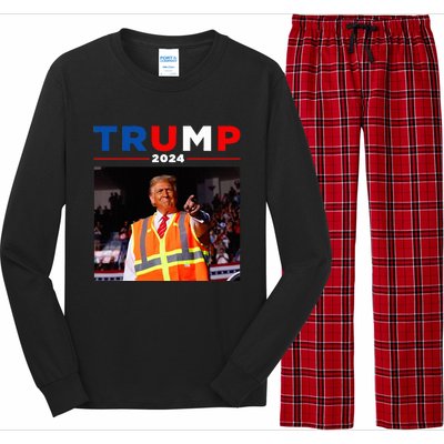 President Trump Garbage Truck Worker Vest Maga 2025 Long Sleeve Pajama Set