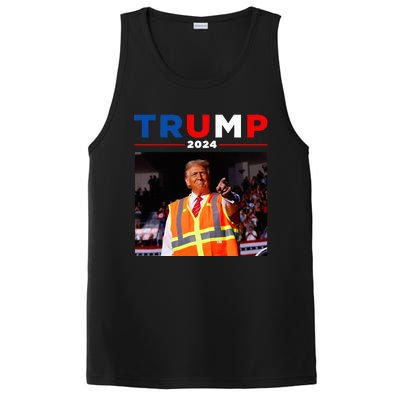 President Trump Garbage Truck Worker Vest Maga 2025 PosiCharge Competitor Tank