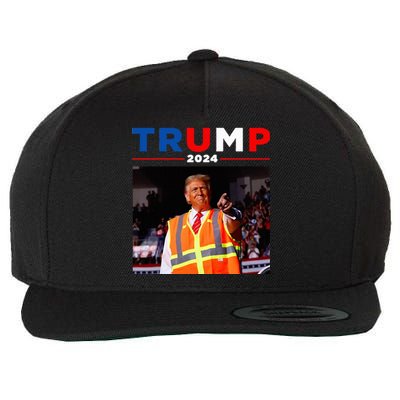 President Trump Garbage Truck Worker Vest Maga 2025 Wool Snapback Cap