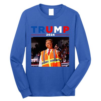 President Trump Garbage Truck Worker Vest Maga 2025 Long Sleeve Shirt