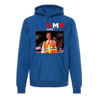 President Trump Garbage Truck Worker Vest Maga 2025 Premium Hoodie