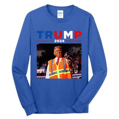 President Trump Garbage Truck Worker Vest Maga 2025 Tall Long Sleeve T-Shirt