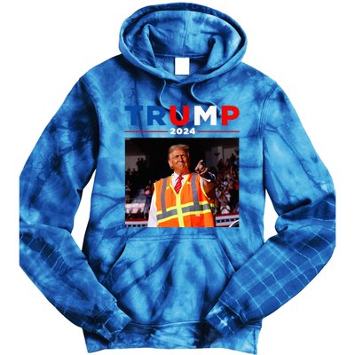 President Trump Garbage Truck Worker Vest Maga 2025 Tie Dye Hoodie