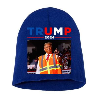 President Trump Garbage Truck Worker Vest Maga 2025 Short Acrylic Beanie