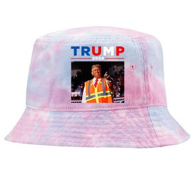 President Trump Garbage Truck Worker Vest Maga 2025 Tie-Dyed Bucket Hat