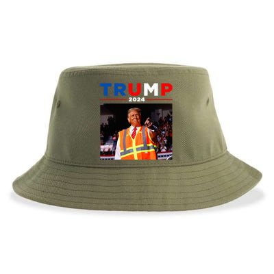 President Trump Garbage Truck Worker Vest Maga 2025 Sustainable Bucket Hat