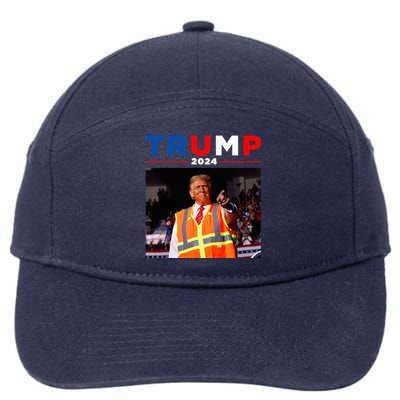 President Trump Garbage Truck Worker Vest Maga 2025 7-Panel Snapback Hat