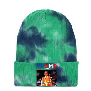 President Trump Garbage Truck Worker Vest Maga 2025 Tie Dye 12in Knit Beanie