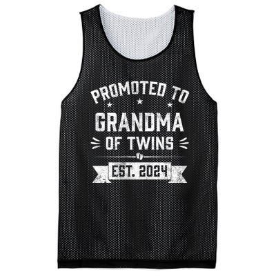 Promoted To Grandma Of Twins Est 2024 Twin Baby Shower Gifts Mesh Reversible Basketball Jersey Tank