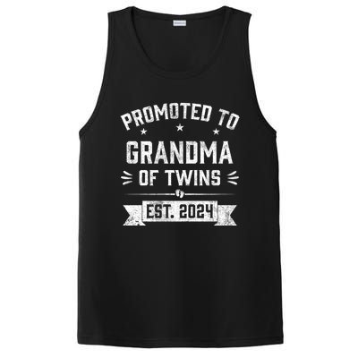 Promoted To Grandma Of Twins Est 2024 Twin Baby Shower Gifts PosiCharge Competitor Tank