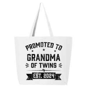 Promoted To Grandma Of Twins Est 2024 Twin Baby Shower Gifts 25L Jumbo Tote