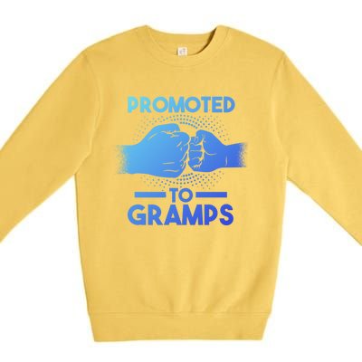 Promoted To Gramps Grandpa Cool Gift Premium Crewneck Sweatshirt