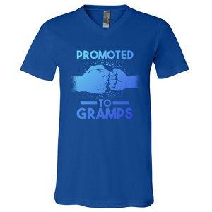 Promoted To Gramps Grandpa Cool Gift V-Neck T-Shirt