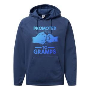 Promoted To Gramps Grandpa Cool Gift Performance Fleece Hoodie