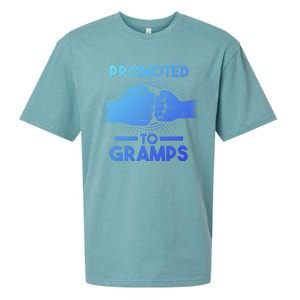 Promoted To Gramps Grandpa Cool Gift Sueded Cloud Jersey T-Shirt