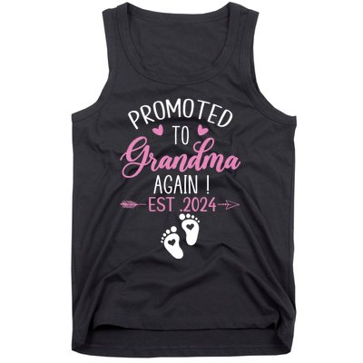 Promoted To Grandma 2024 Again Grandma Pregnancy Est 2024 Tank Top