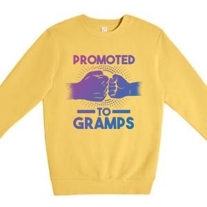 Promoted To Gramps Grandpa Cool Gift Premium Crewneck Sweatshirt