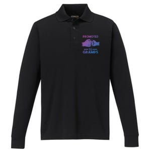 Promoted To Gramps Grandpa Cool Gift Performance Long Sleeve Polo