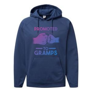 Promoted To Gramps Grandpa Cool Gift Performance Fleece Hoodie