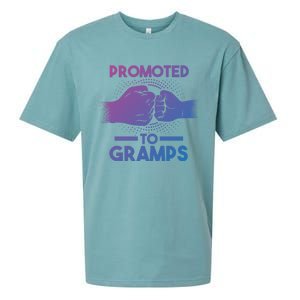 Promoted To Gramps Grandpa Cool Gift Sueded Cloud Jersey T-Shirt