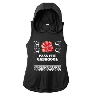 Pass The Gabagool Christmas Ugly Long Sleeve Ladies PosiCharge Tri-Blend Wicking Draft Hoodie Tank