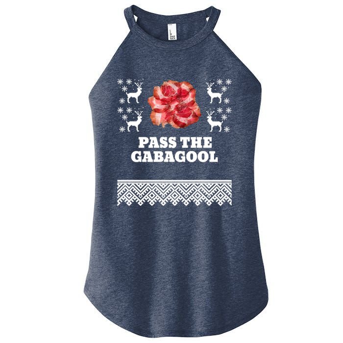 Pass The Gabagool Christmas Ugly Long Sleeve Women’s Perfect Tri Rocker Tank