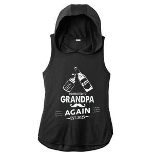 Promoted To Grandpa Again 2025 Pregnancy Announcement Ladies PosiCharge Tri-Blend Wicking Draft Hoodie Tank