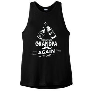 Promoted To Grandpa Again 2025 Pregnancy Announcement Ladies PosiCharge Tri-Blend Wicking Tank