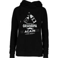 Promoted To Grandpa Again 2025 Pregnancy Announcement Womens Funnel Neck Pullover Hood