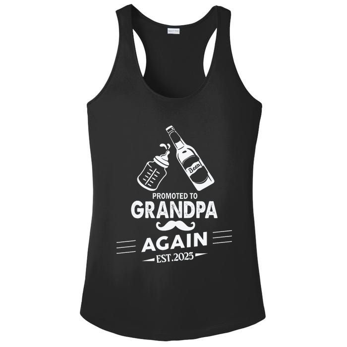 Promoted To Grandpa Again 2025 Pregnancy Announcement Ladies PosiCharge Competitor Racerback Tank