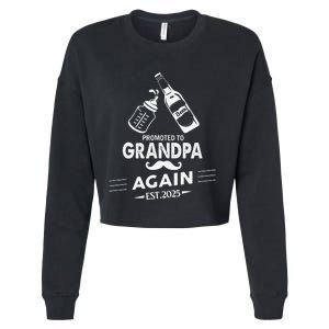 Promoted To Grandpa Again 2025 Pregnancy Announcement Cropped Pullover Crew