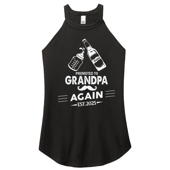 Promoted To Grandpa Again 2025 Pregnancy Announcement Women's Perfect Tri Rocker Tank