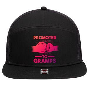 Promoted To Gramps Grandpa Cool Gift 7 Panel Mesh Trucker Snapback Hat