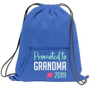 Promoted To Grandma 2018 Gift Grandmother Sweater Sweatshirt Cinch Pack Bag