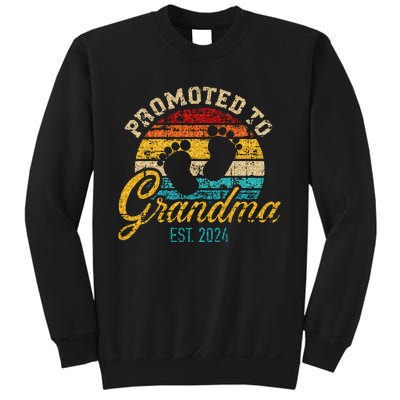 Promoted To Grandma Est 24 Flower Mothers Day New Grandma Sweatshirt