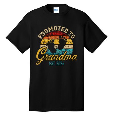 Promoted To Grandma Est 24 Flower Mothers Day New Grandma Tall T-Shirt