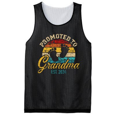 Promoted To Grandma Est 24 Flower Mothers Day New Grandma Mesh Reversible Basketball Jersey Tank