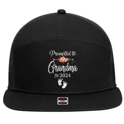 Promoted To Grandpa 24 Again For New Baby Grandfather 7 Panel Mesh Trucker Snapback Hat