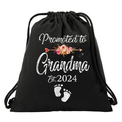 Promoted To Grandpa 24 Again For New Baby Grandfather Drawstring Bag