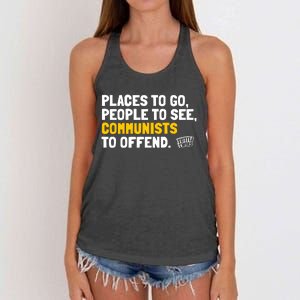 Places To Go People To See Communists To Offend Women's Knotted Racerback Tank