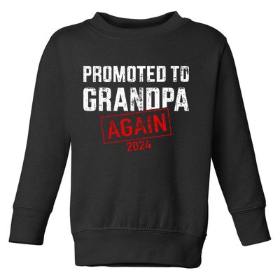 Promoted To Grandpa 24 For Pregnancy Baby Announcement Toddler Sweatshirt