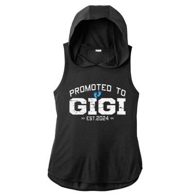 Promoted To Gigi Est 2024 Mothers Day First Time Mom Ladies PosiCharge Tri-Blend Wicking Draft Hoodie Tank