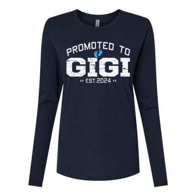 Promoted To Gigi Est 2024 Mothers Day First Time Mom Womens Cotton Relaxed Long Sleeve T-Shirt