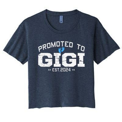 Promoted To Gigi Est 2024 Mothers Day First Time Mom Women's Crop Top Tee